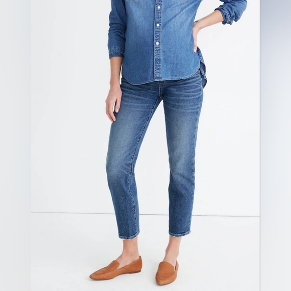 Madewell Maternity Side-Panel Classic Straight Jeans Size 33 - Picture 1 of 5